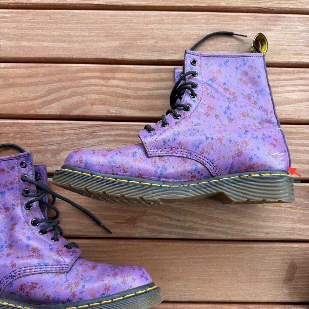 Dr. Martens 1460 Little Flowers Floral Meadow Leather Boots Womens 11 US - Picture 6 of 10